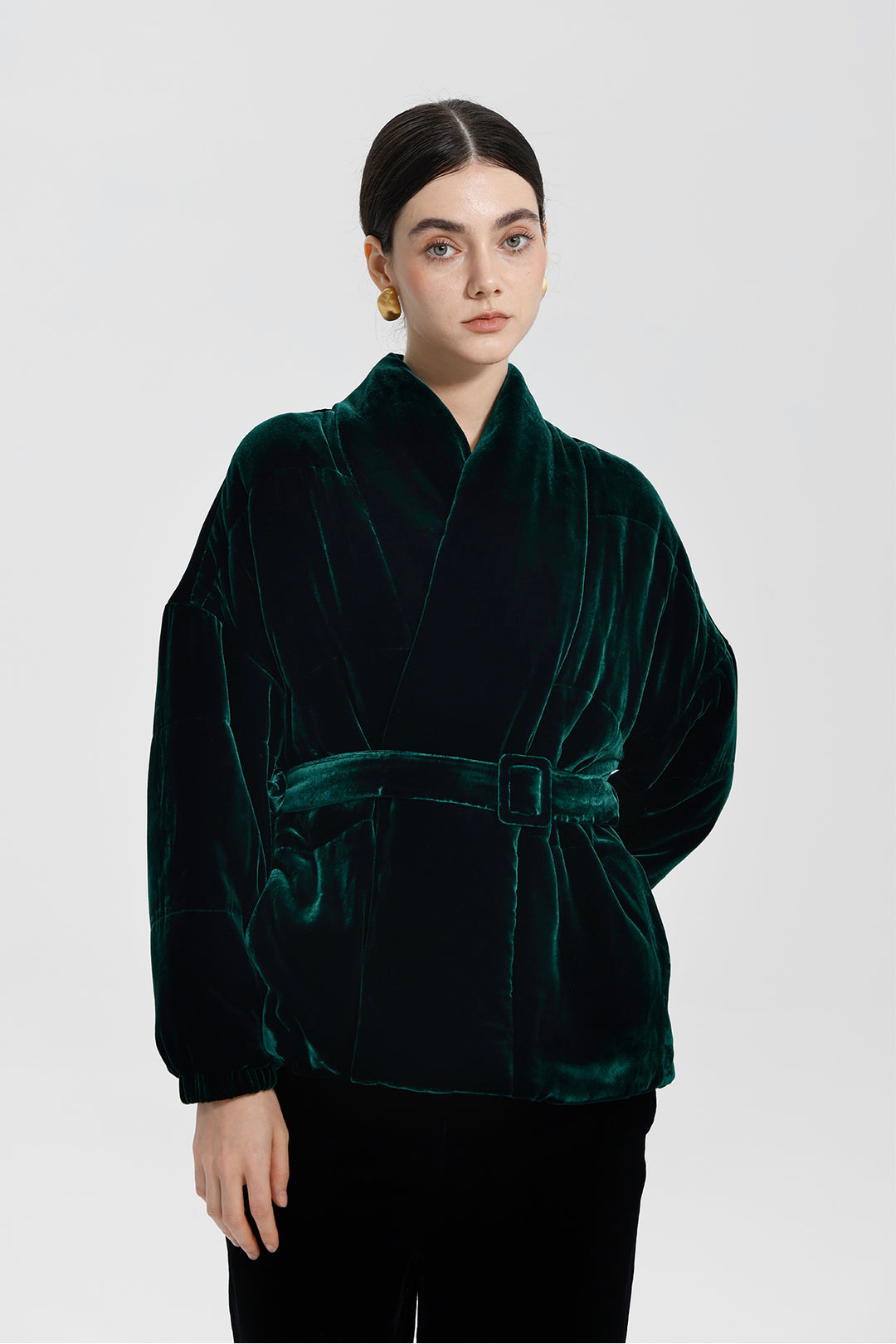 Emerald Forest Elise Belted Velvet Jacket