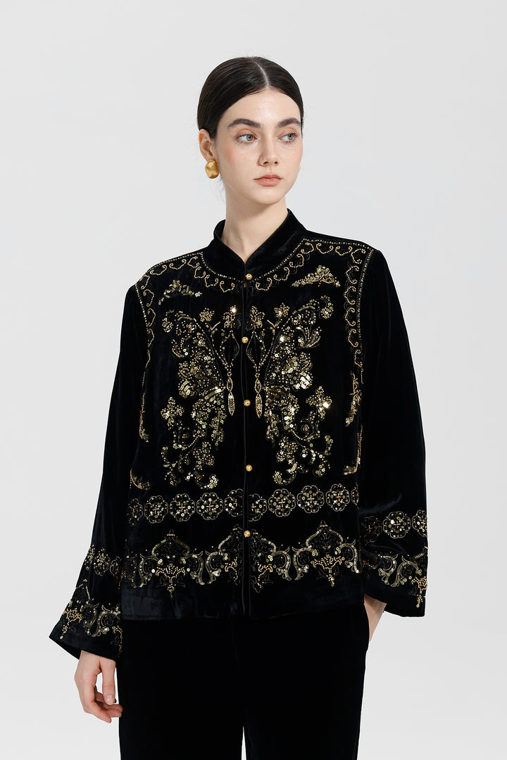 Mireya Sequin Velvet Jacket