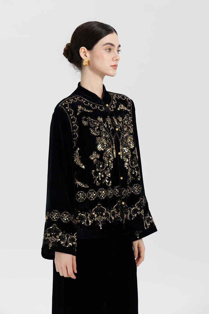 Mireya Sequin Velvet Jacket