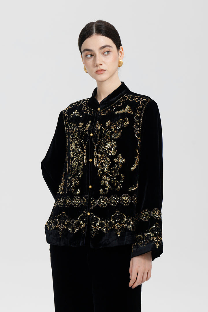 Mireya Sequin Velvet Jacket