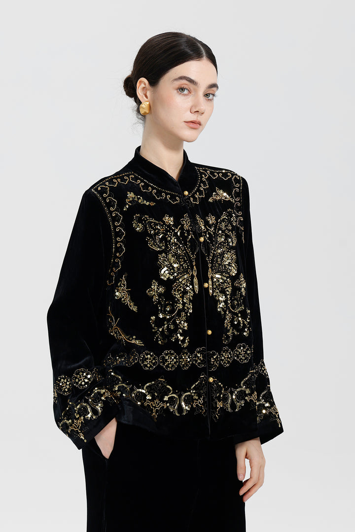 Mireya Sequin Velvet Jacket