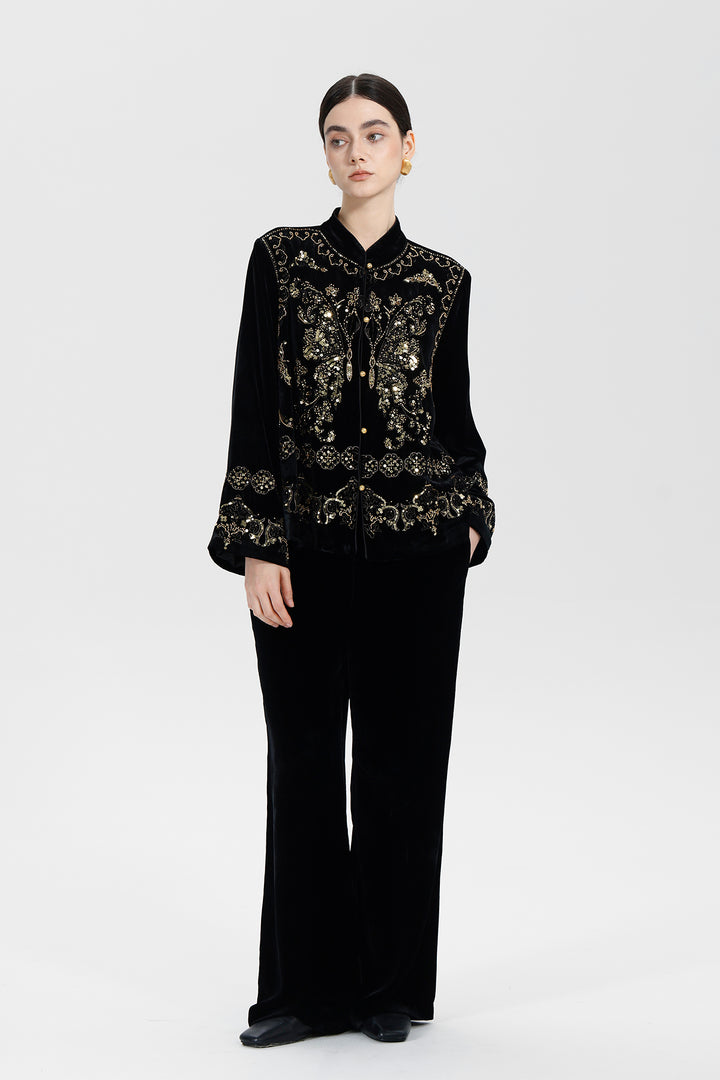 Mireya Sequin Velvet Jacket
