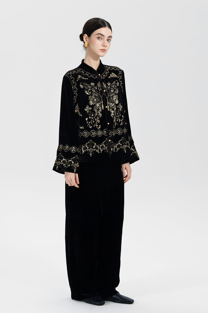 Mireya Sequin Velvet Jacket