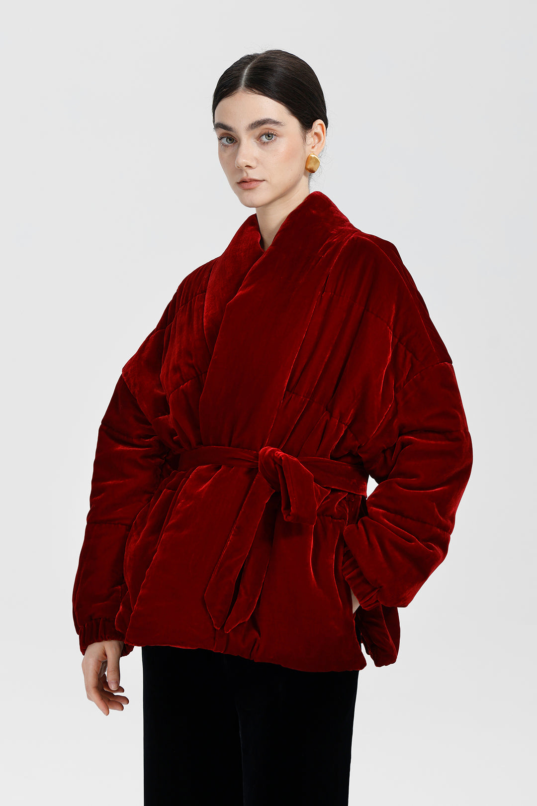 Beatrice Wrap Velvet Coat