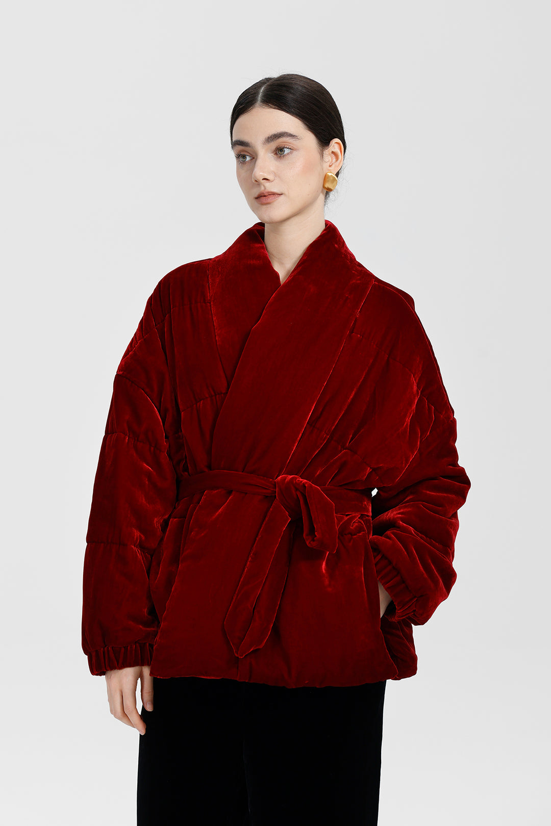 Beatrice Wrap Velvet Coat