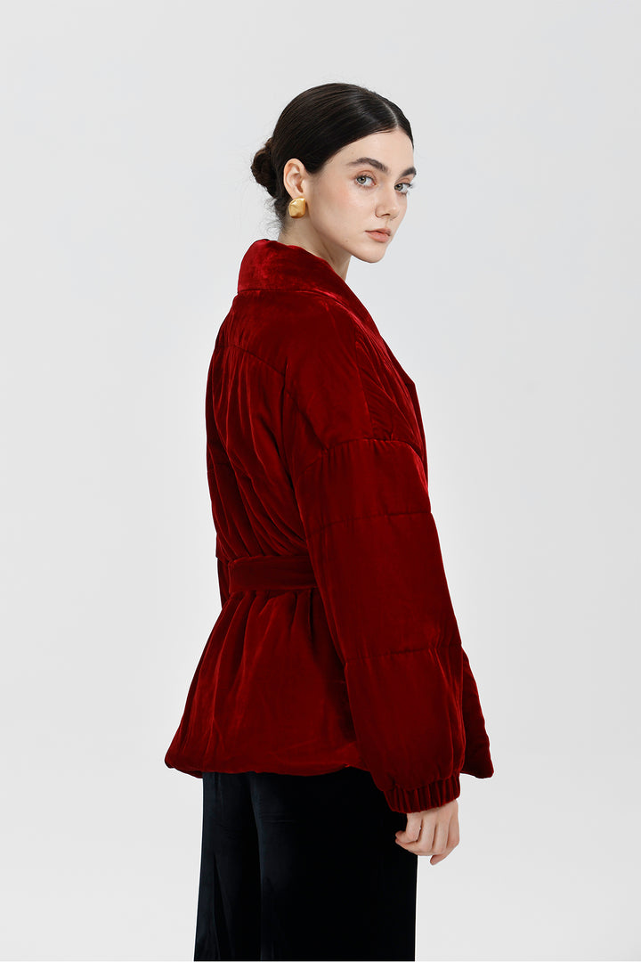 Beatrice Wrap Velvet Coat