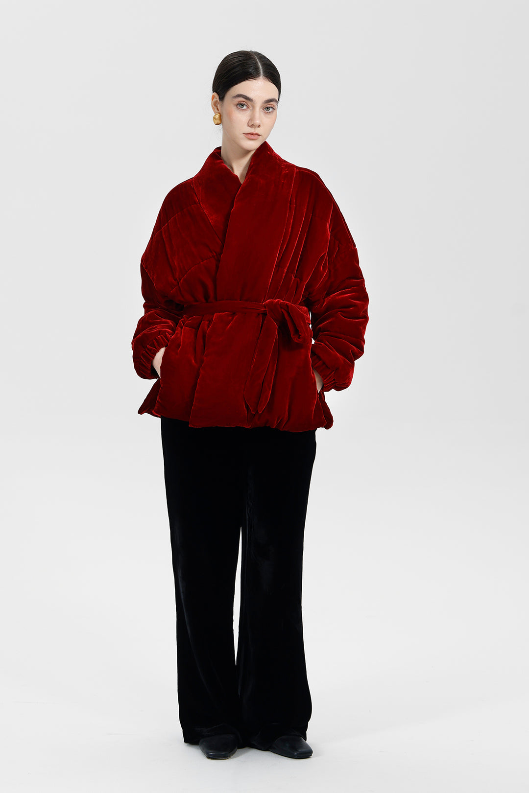 Beatrice Wrap Velvet Coat