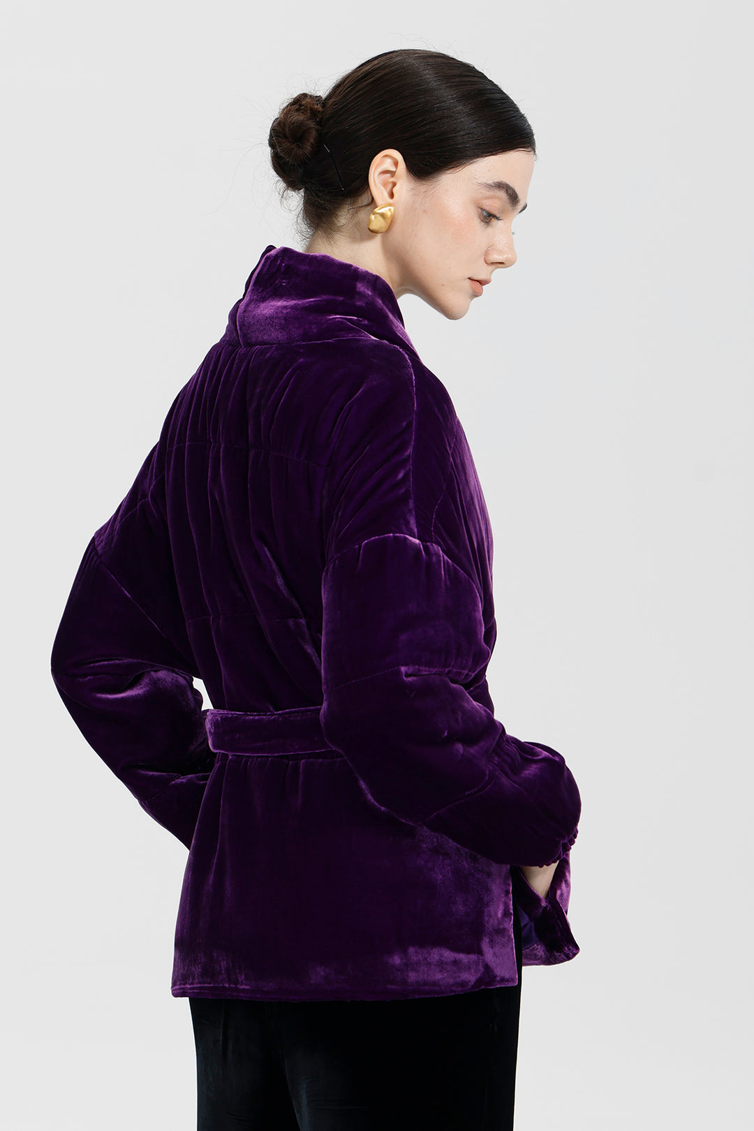 Amethyst Bloom Elise Belted Velvet Jacket