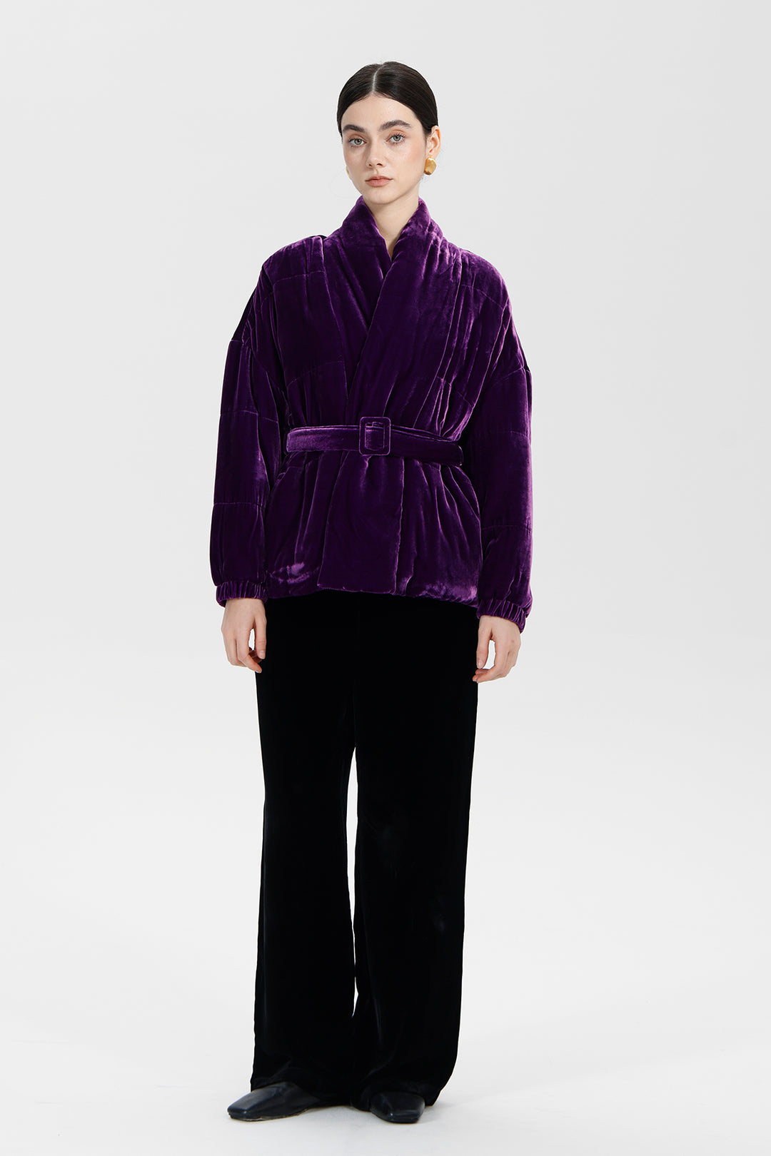 Amethyst Bloom Elise Belted Velvet Jacket
