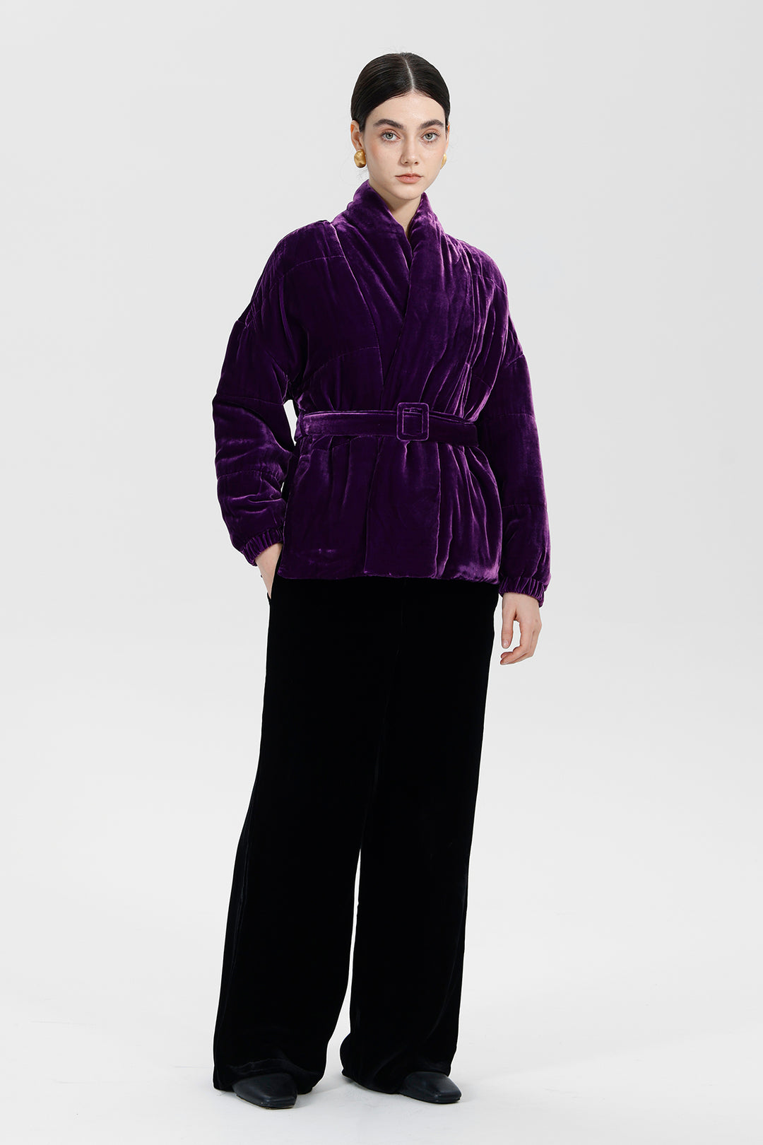 Amethyst Bloom Elise Belted Velvet Jacket