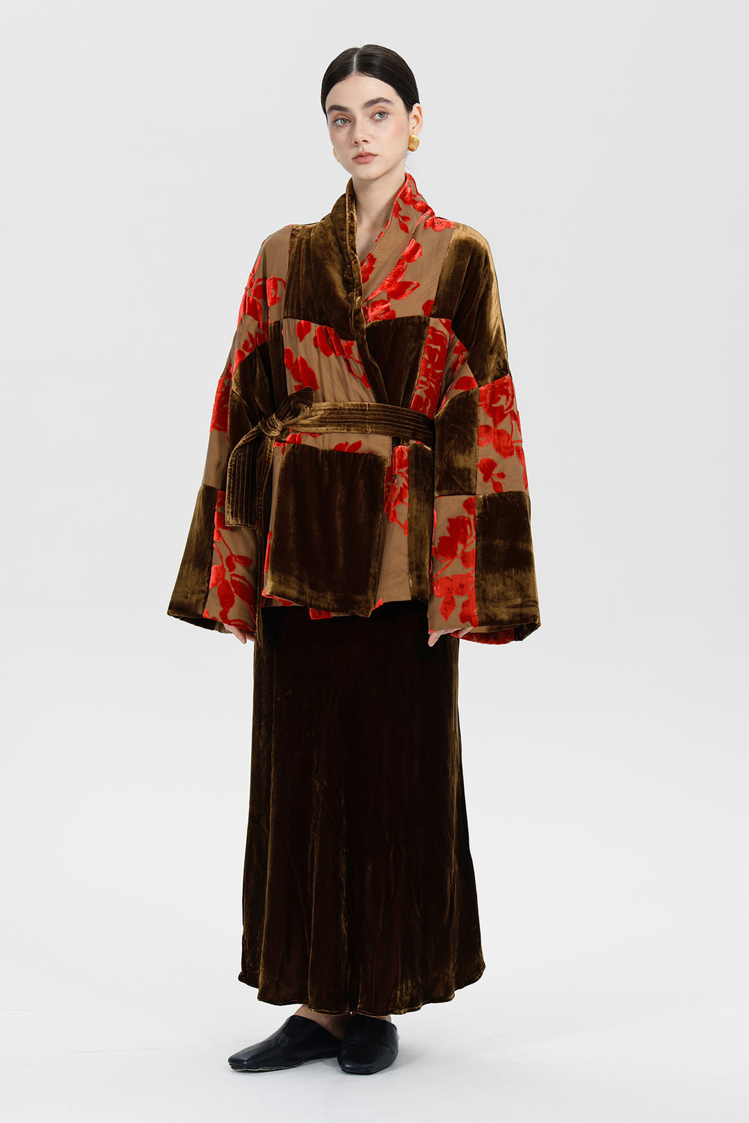 Aurelia Patchwork Burnout Velvet Jacket