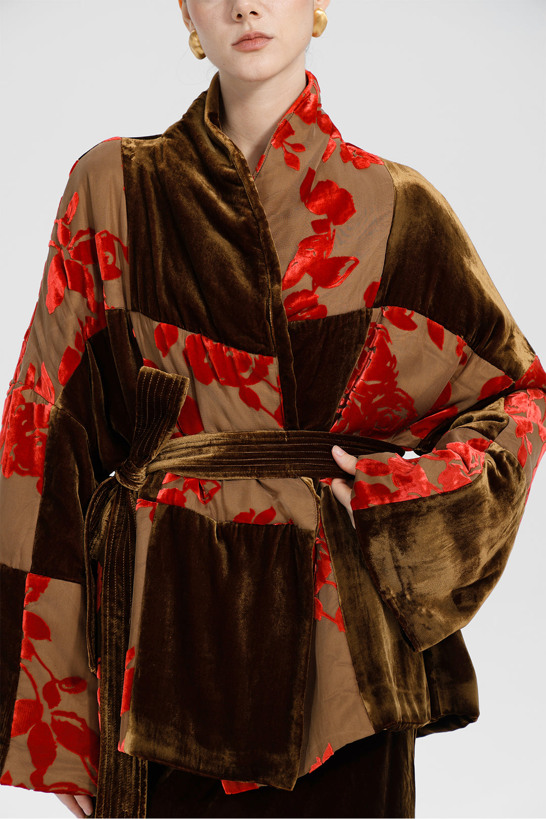 Aurelia Patchwork Burnout Velvet Jacket