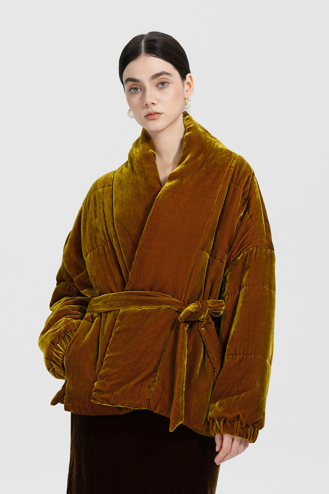 Beatrice Wrap Velvet Coat