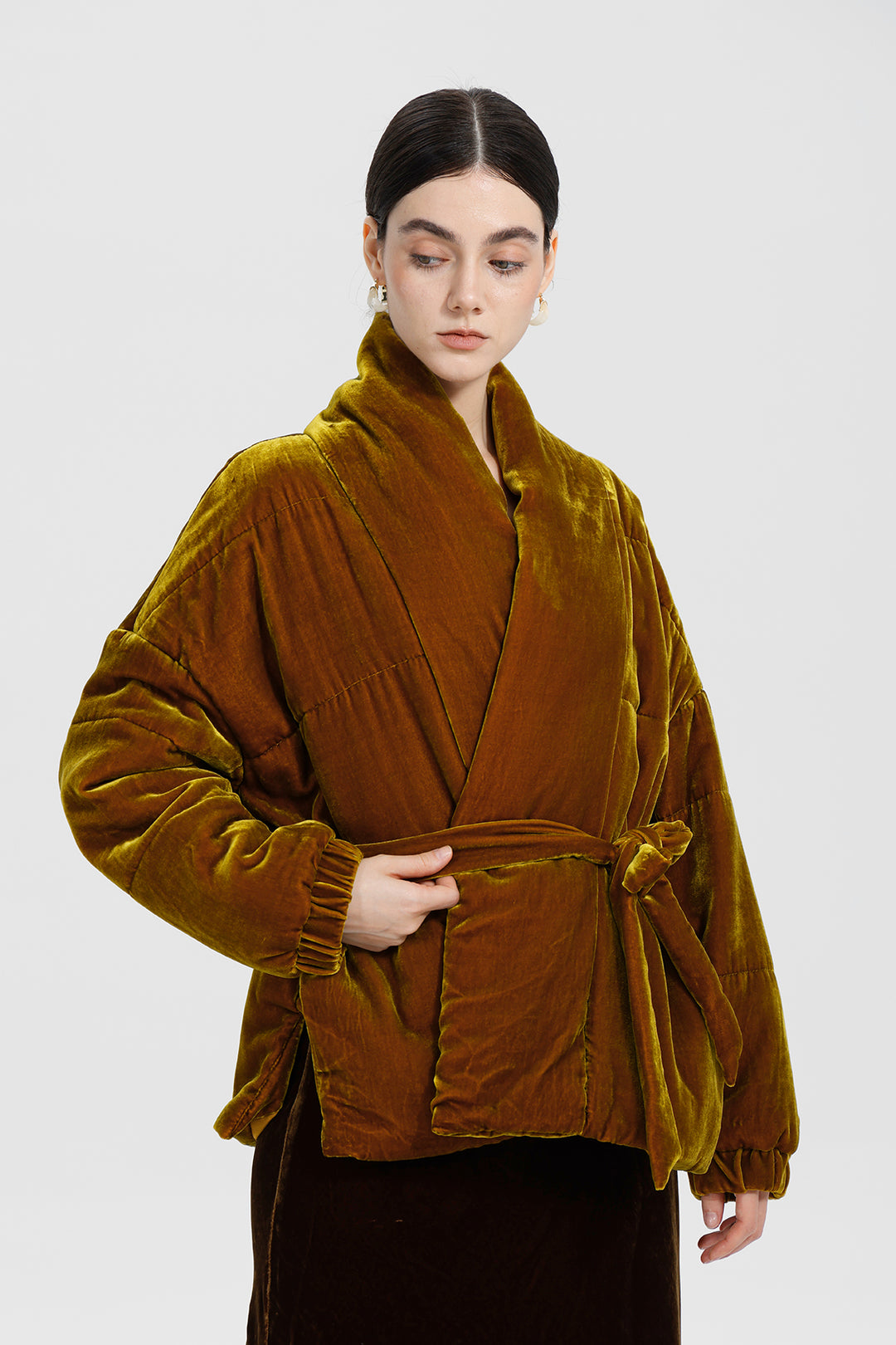 Beatrice Wrap Velvet Coat