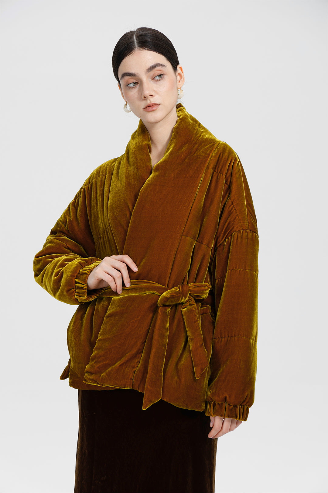 Beatrice Wrap Velvet Coat