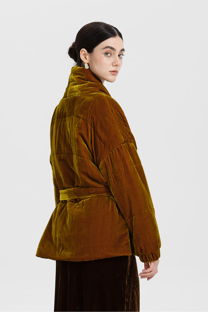 Beatrice Wrap Velvet Coat