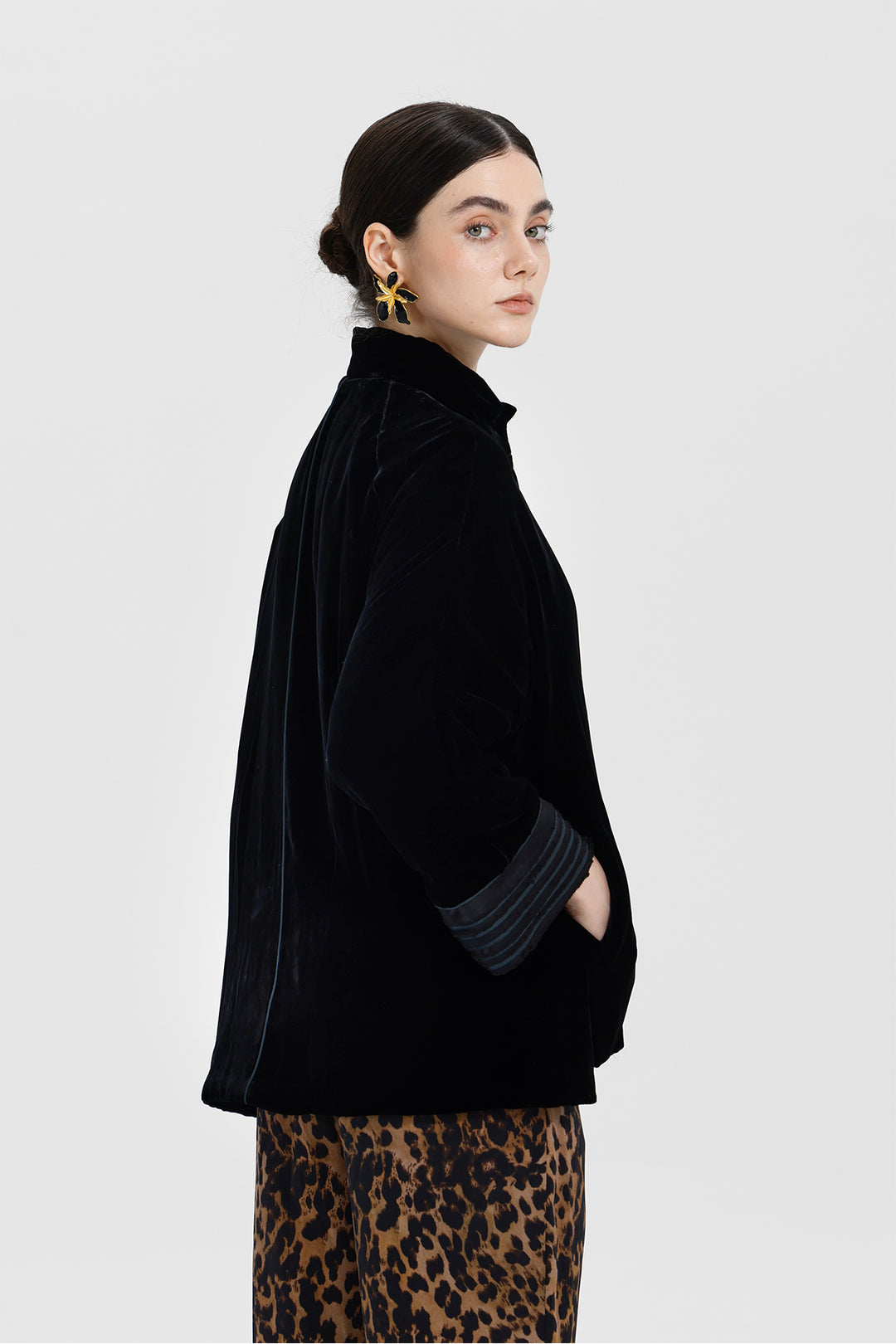 Noelle Black Velvet Tie Jacket