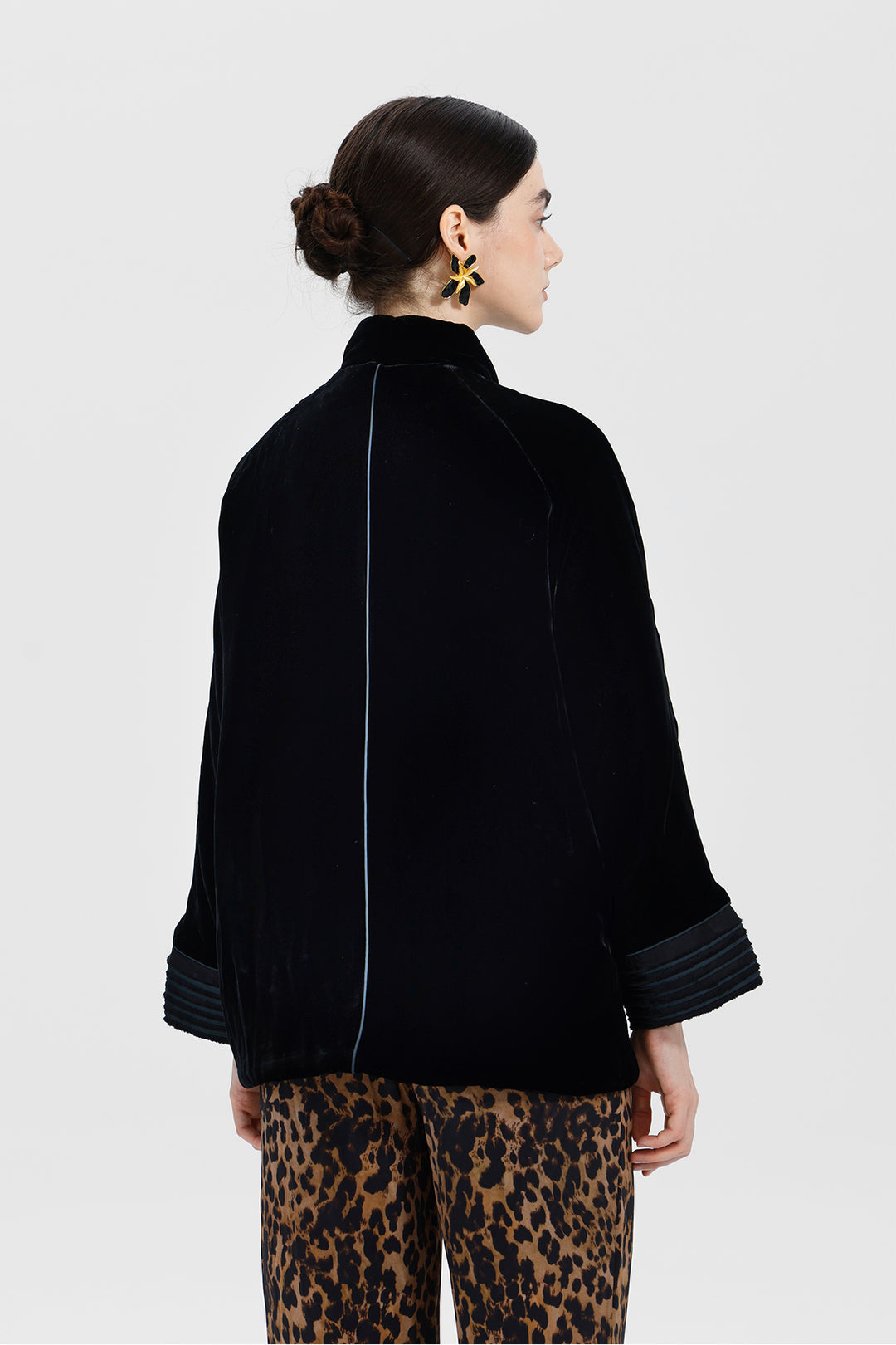 Noelle Black Velvet Tie Jacket