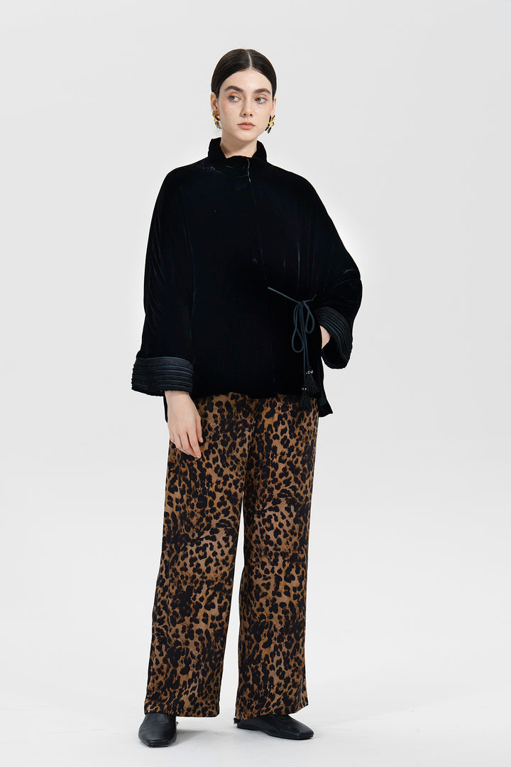 Noelle Black Velvet Tie Jacket