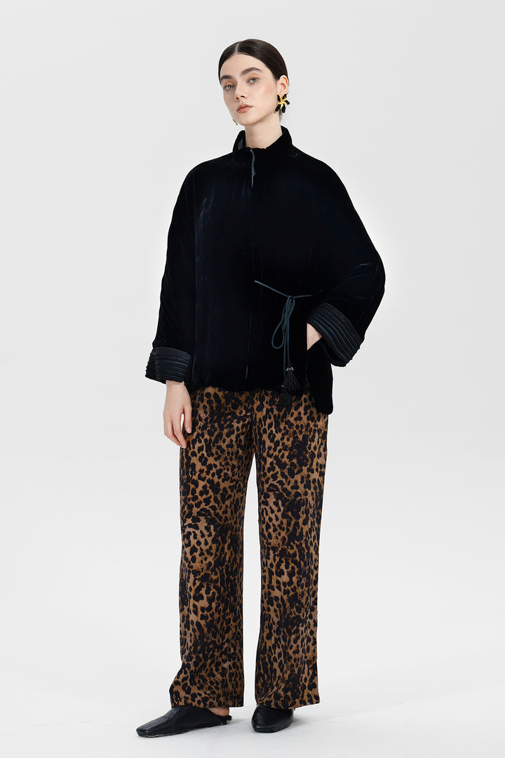 Noelle Black Velvet Tie Jacket