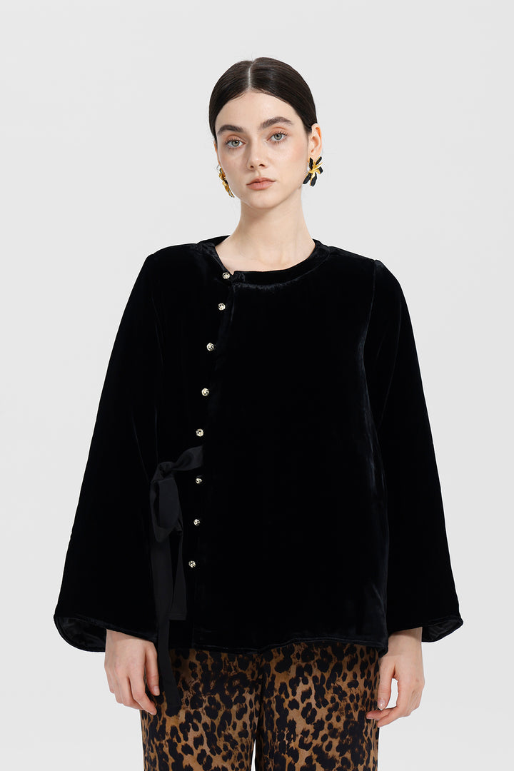 Amara Ribbon Velvet Top