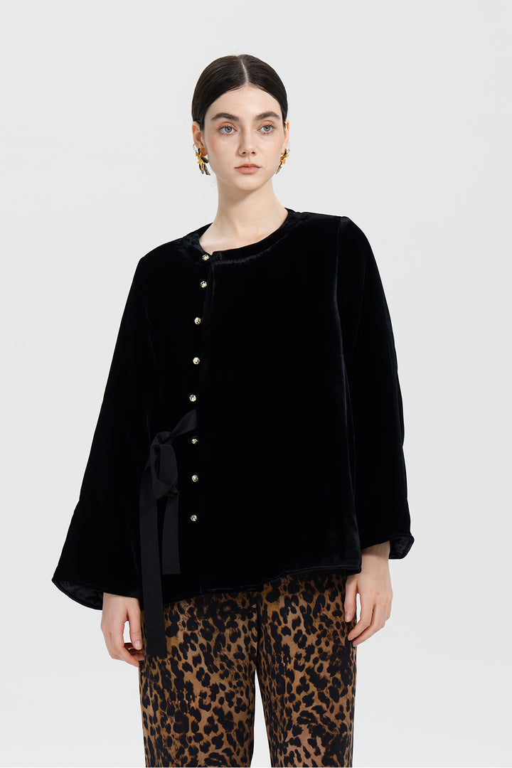 Amara Ribbon Velvet Top