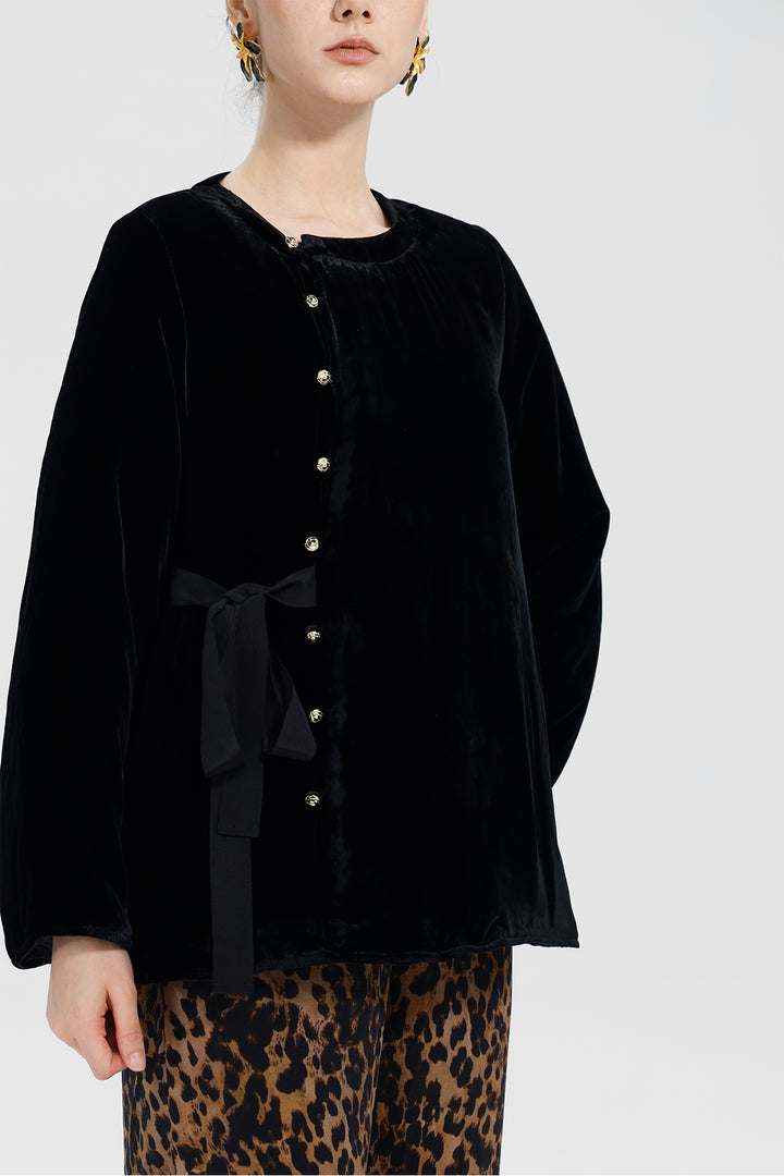 Amara Ribbon Velvet Top