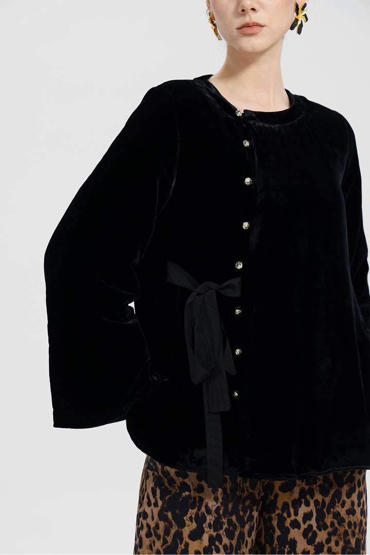 Amara Ribbon Velvet Top