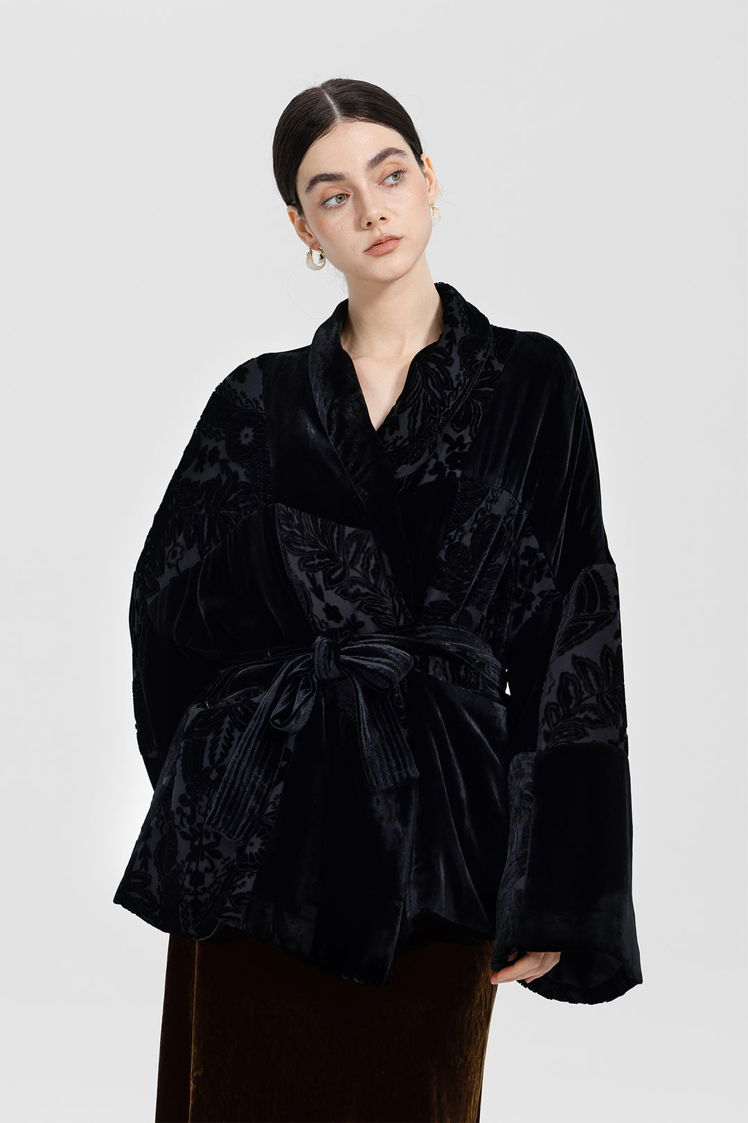 Aurelia Patchwork Burnout Velvet Jacket