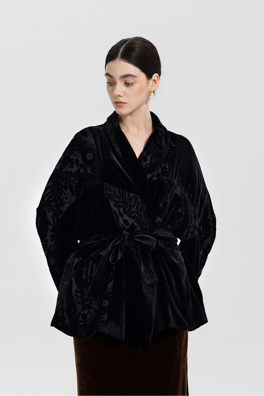 Aurelia Patchwork Burnout Velvet Jacket