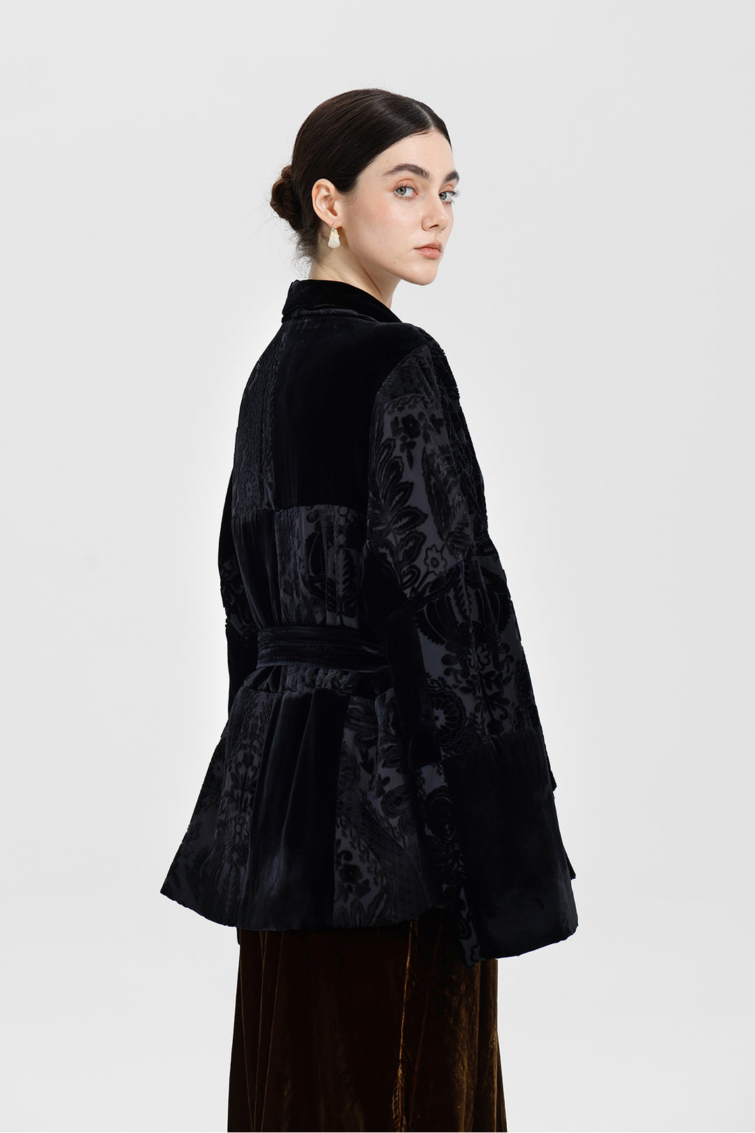 Aurelia Patchwork Burnout Velvet Jacket