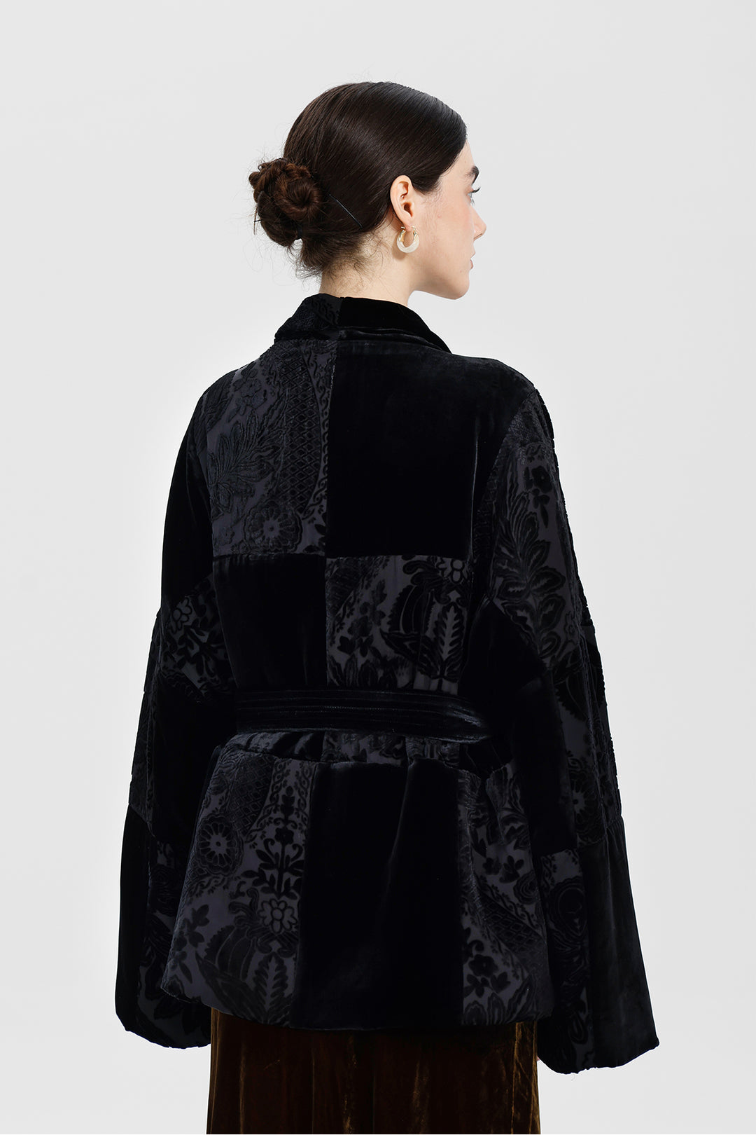 Aurelia Patchwork Burnout Velvet Jacket