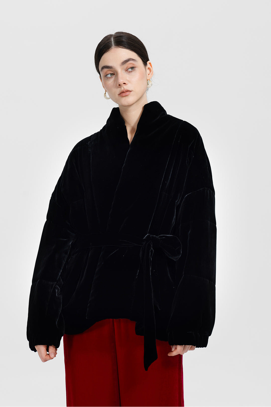 Beatrice Wrap Velvet Coat