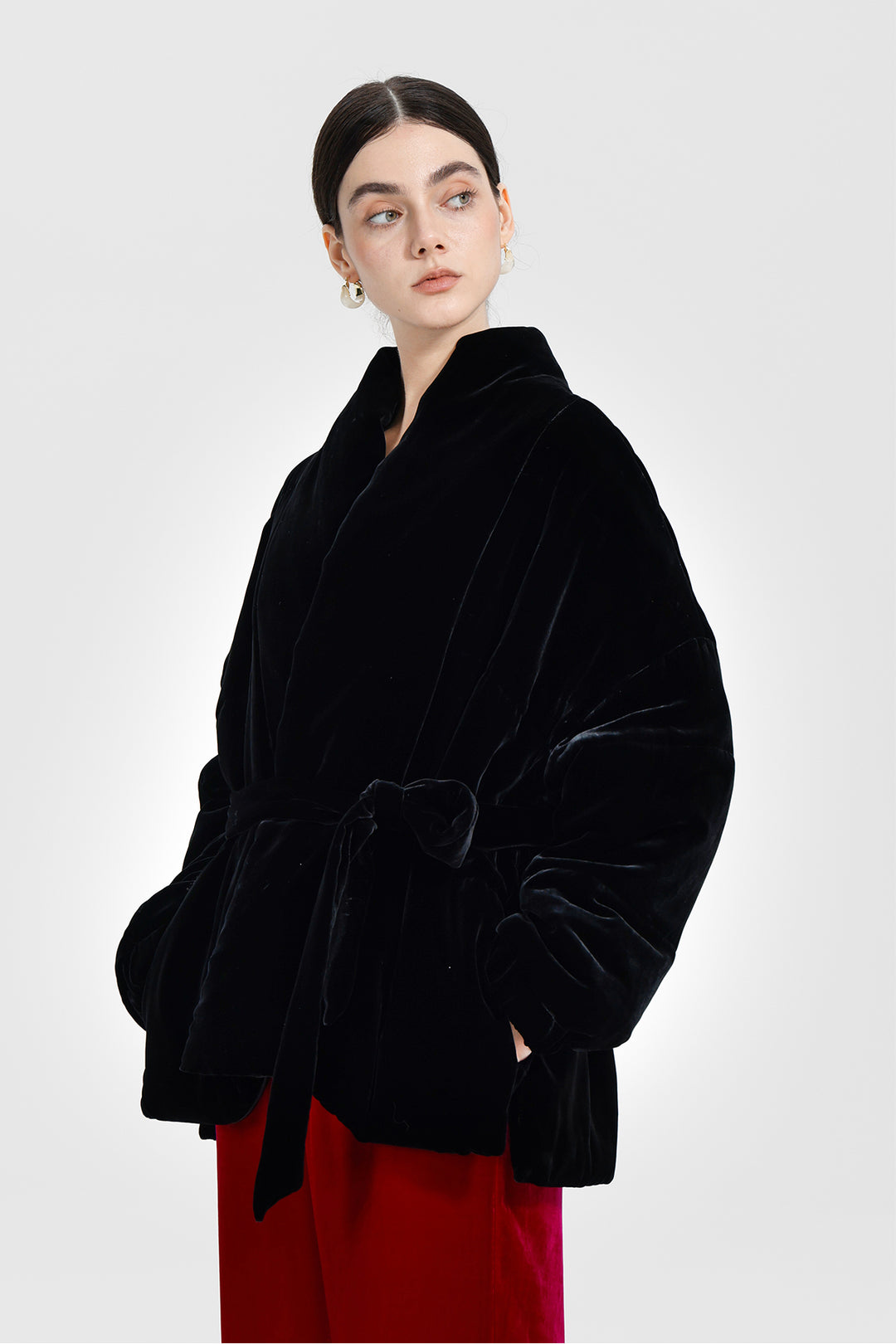 Beatrice Wrap Velvet Coat