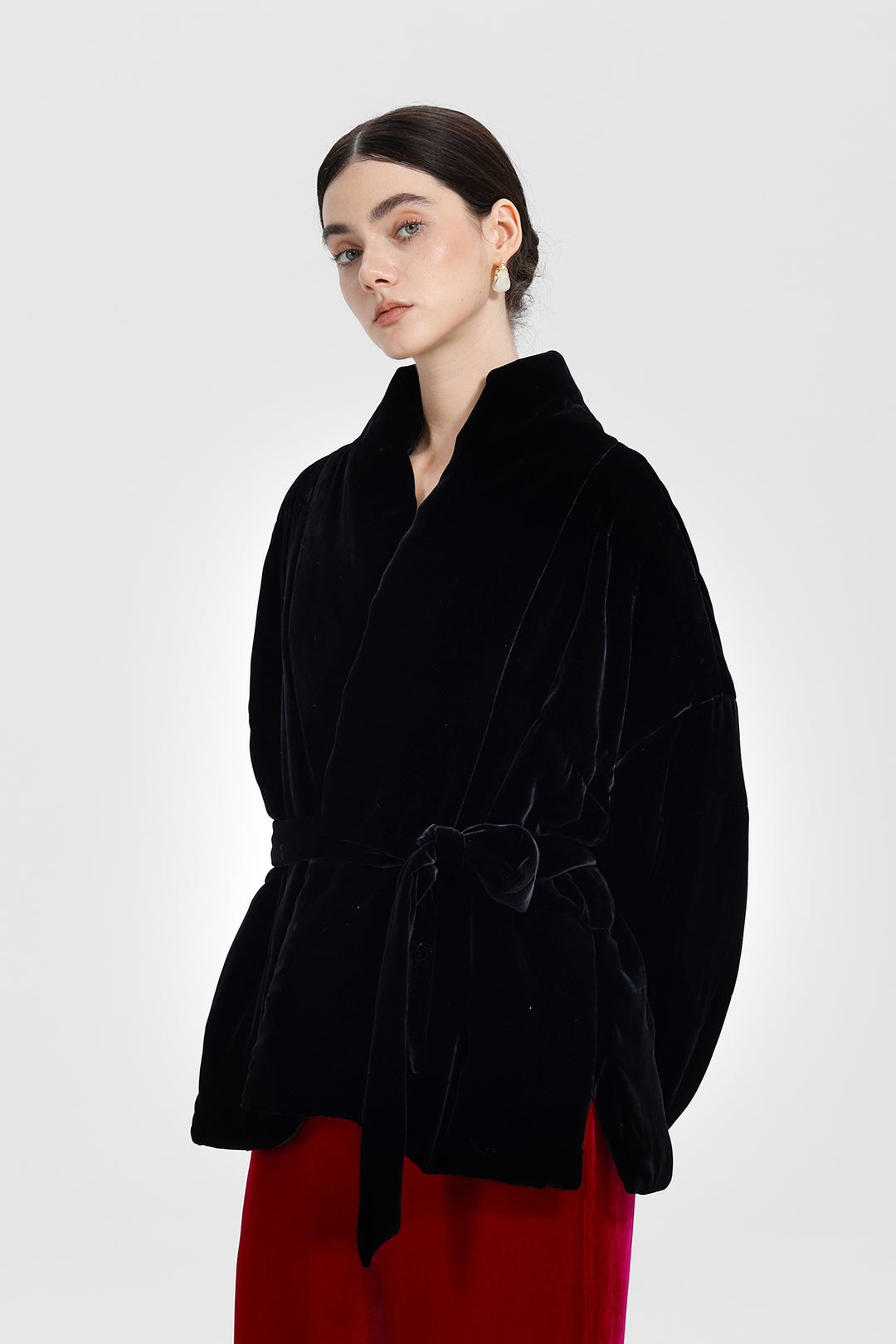 Beatrice Wrap Velvet Coat