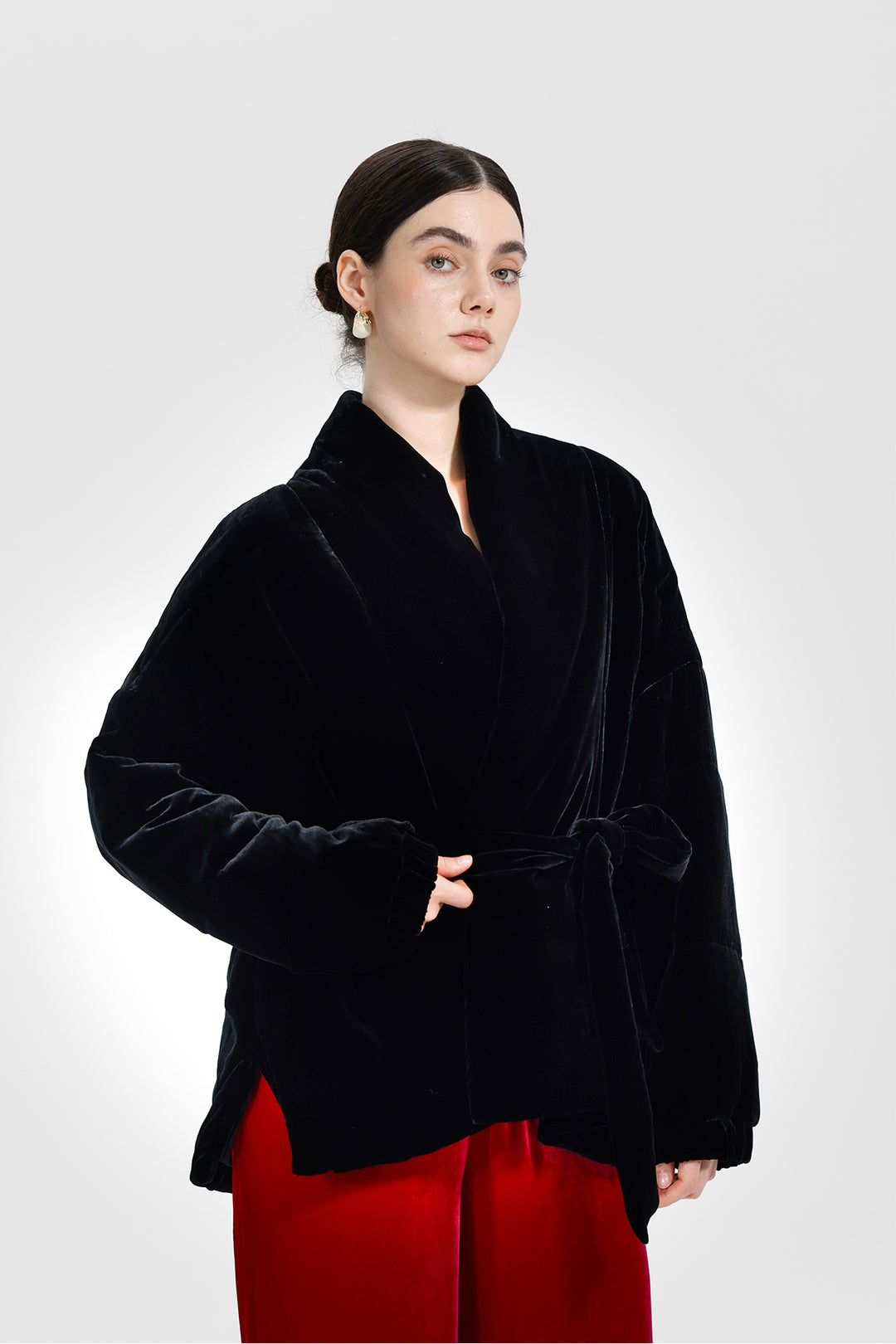Beatrice Wrap Velvet Coat