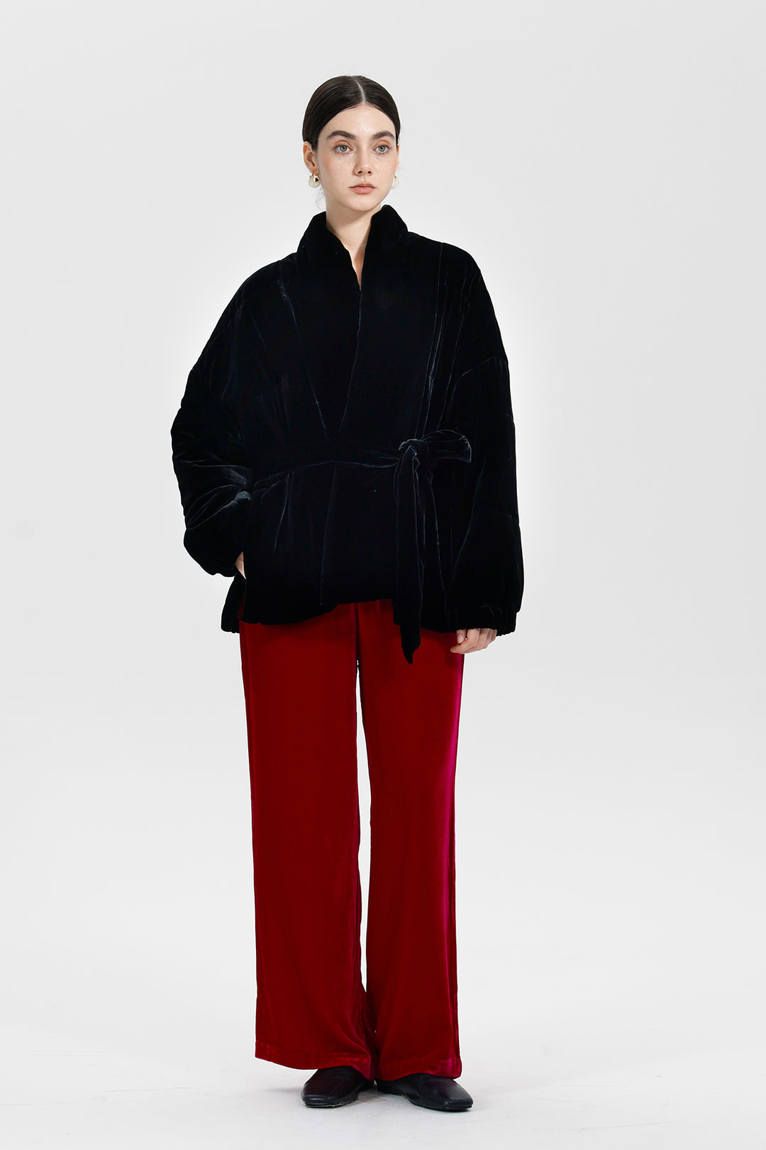 Beatrice Wrap Velvet Coat