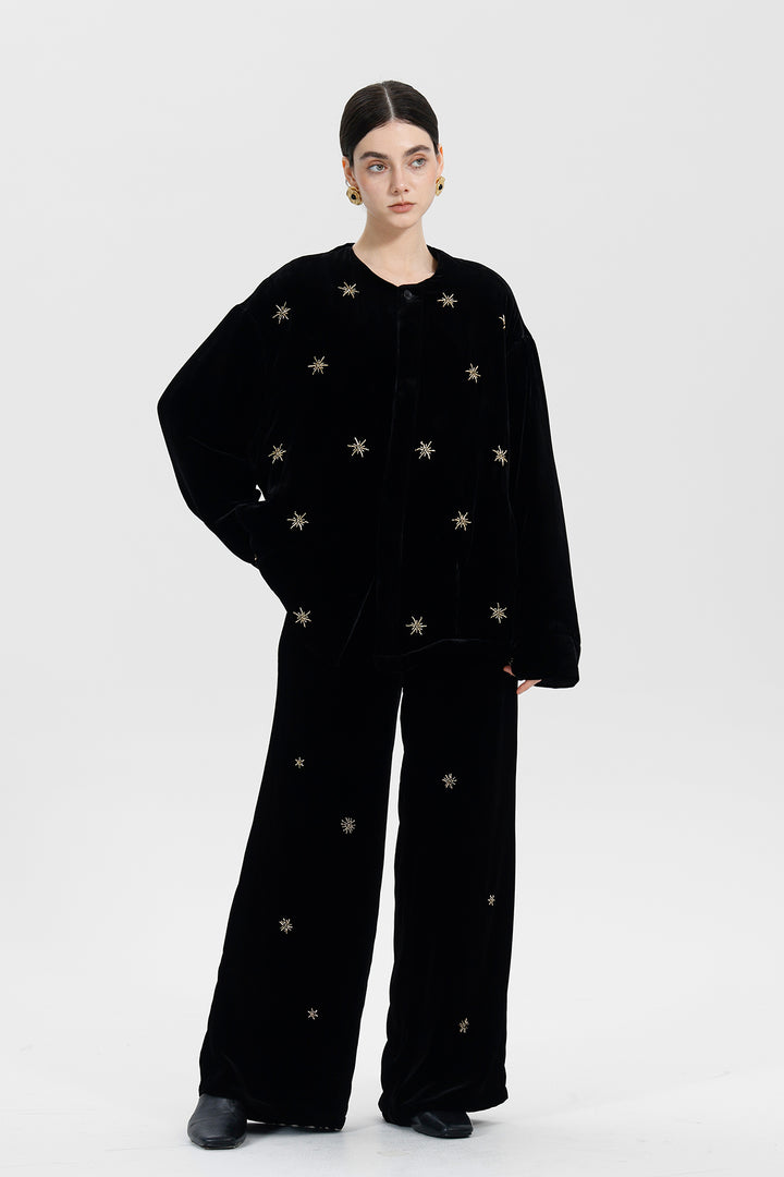 Claudine Beaded Velvet Set