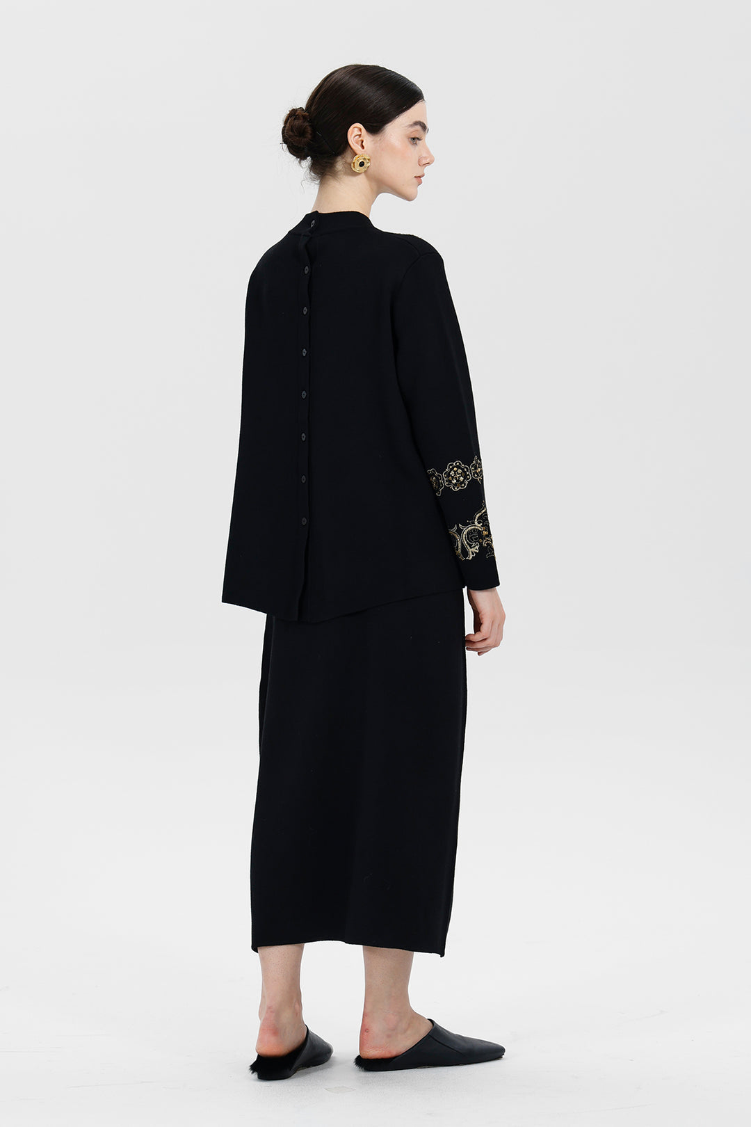 Monique Sequin Top Skirt Wool Set