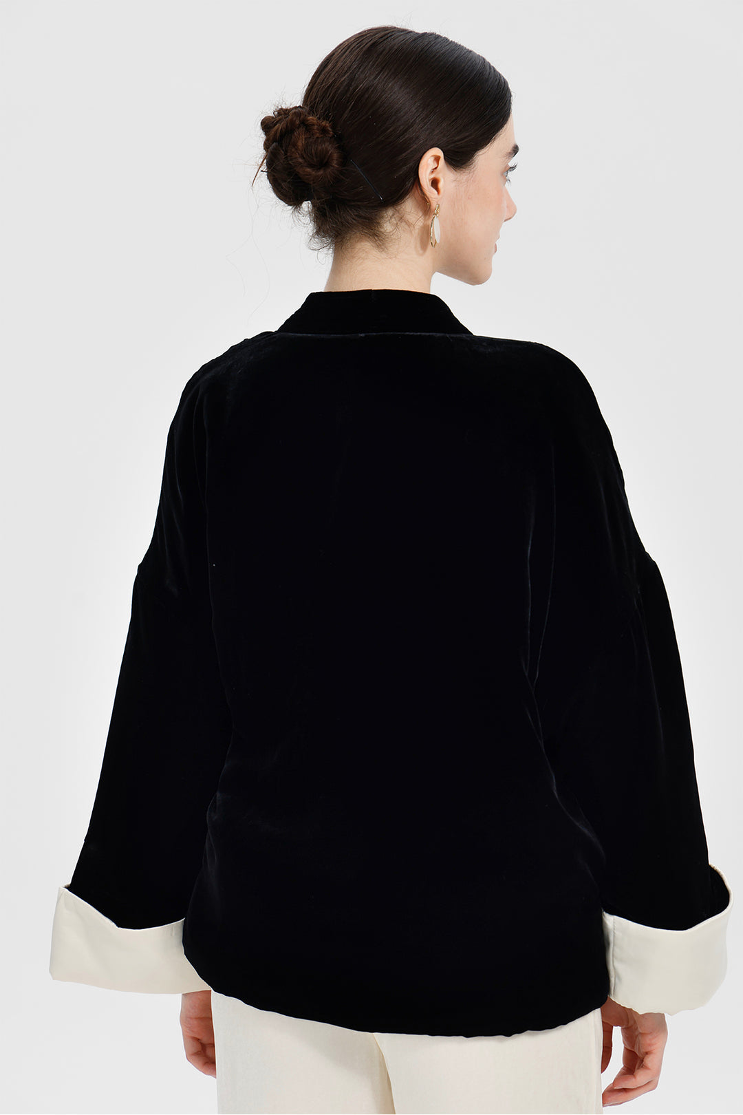 Mara Black Velvet Wrap Jacket