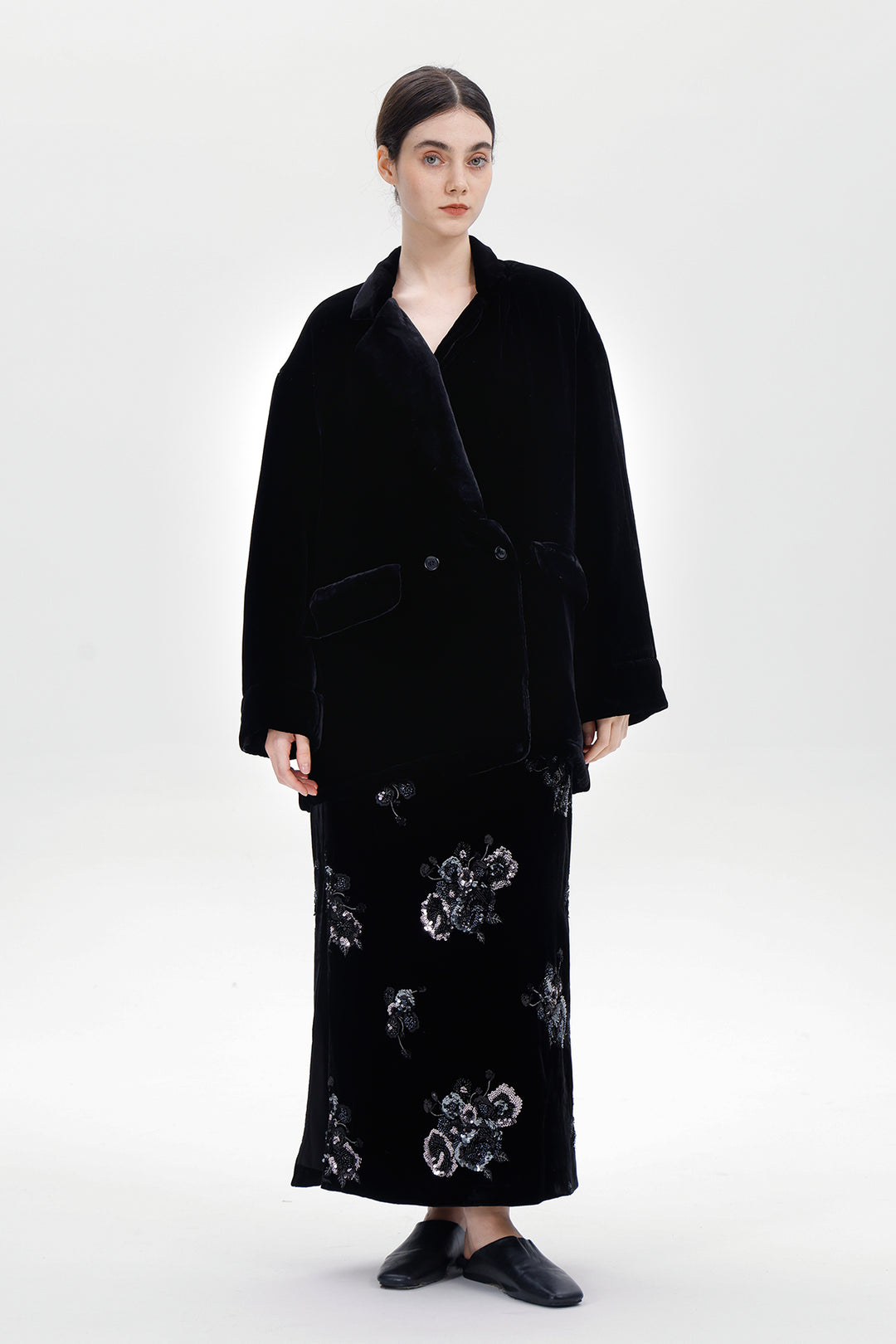 Nyx Fleece Lined Velvet Coat