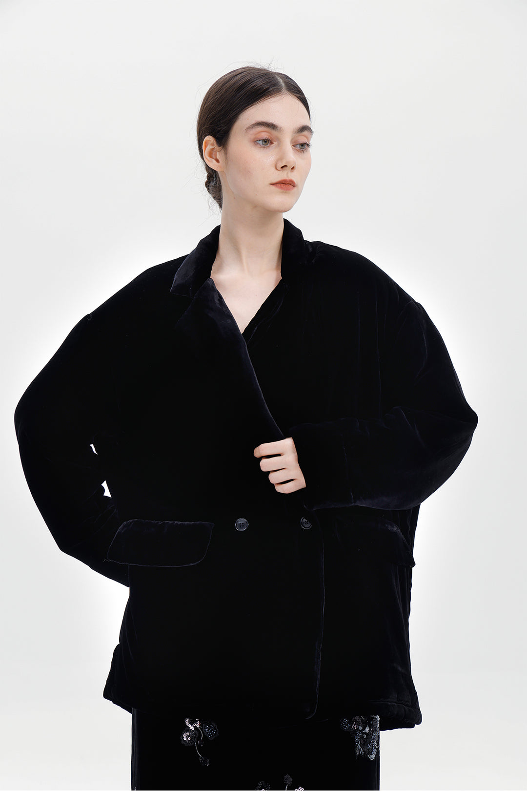 Nyx Fleece Lined Velvet Coat