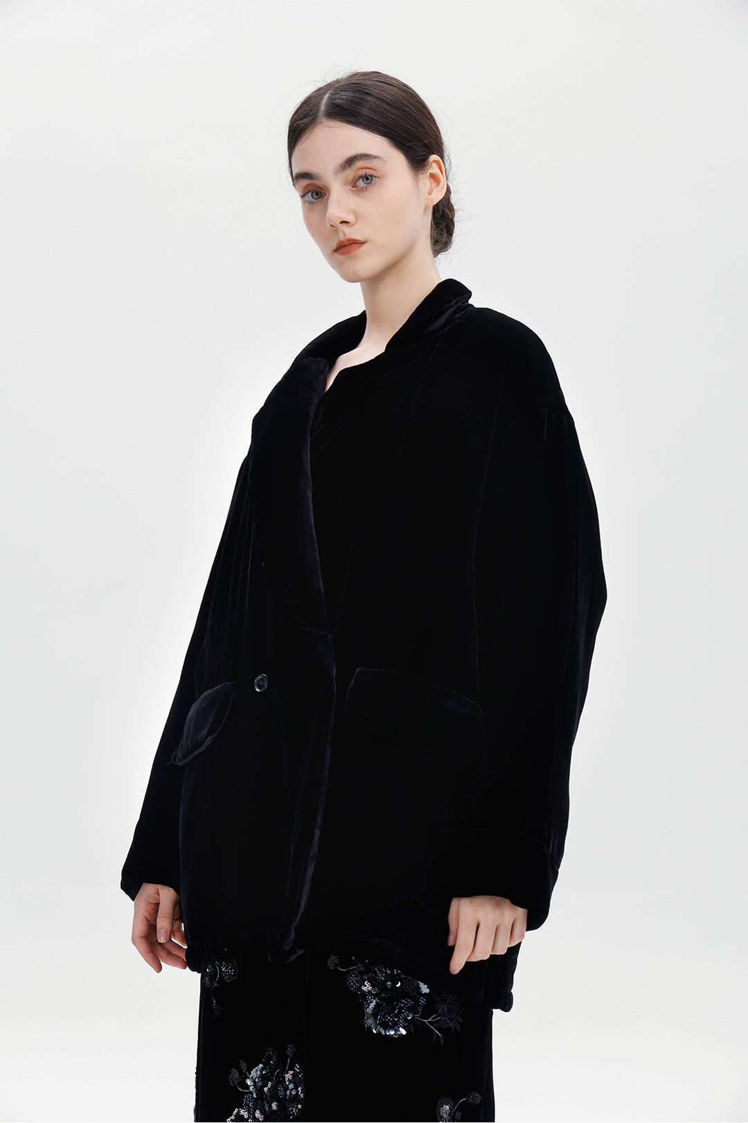 Nyx Fleece Lined Velvet Coat