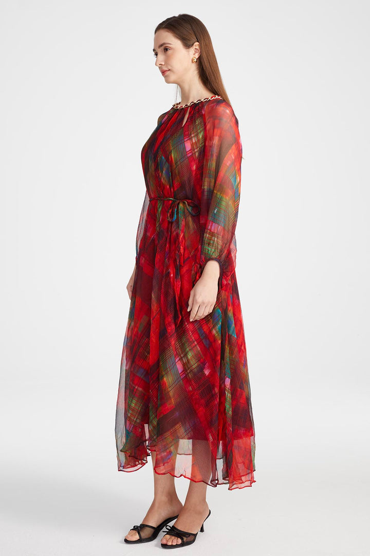 Sierra Hollow Out Silk Dress