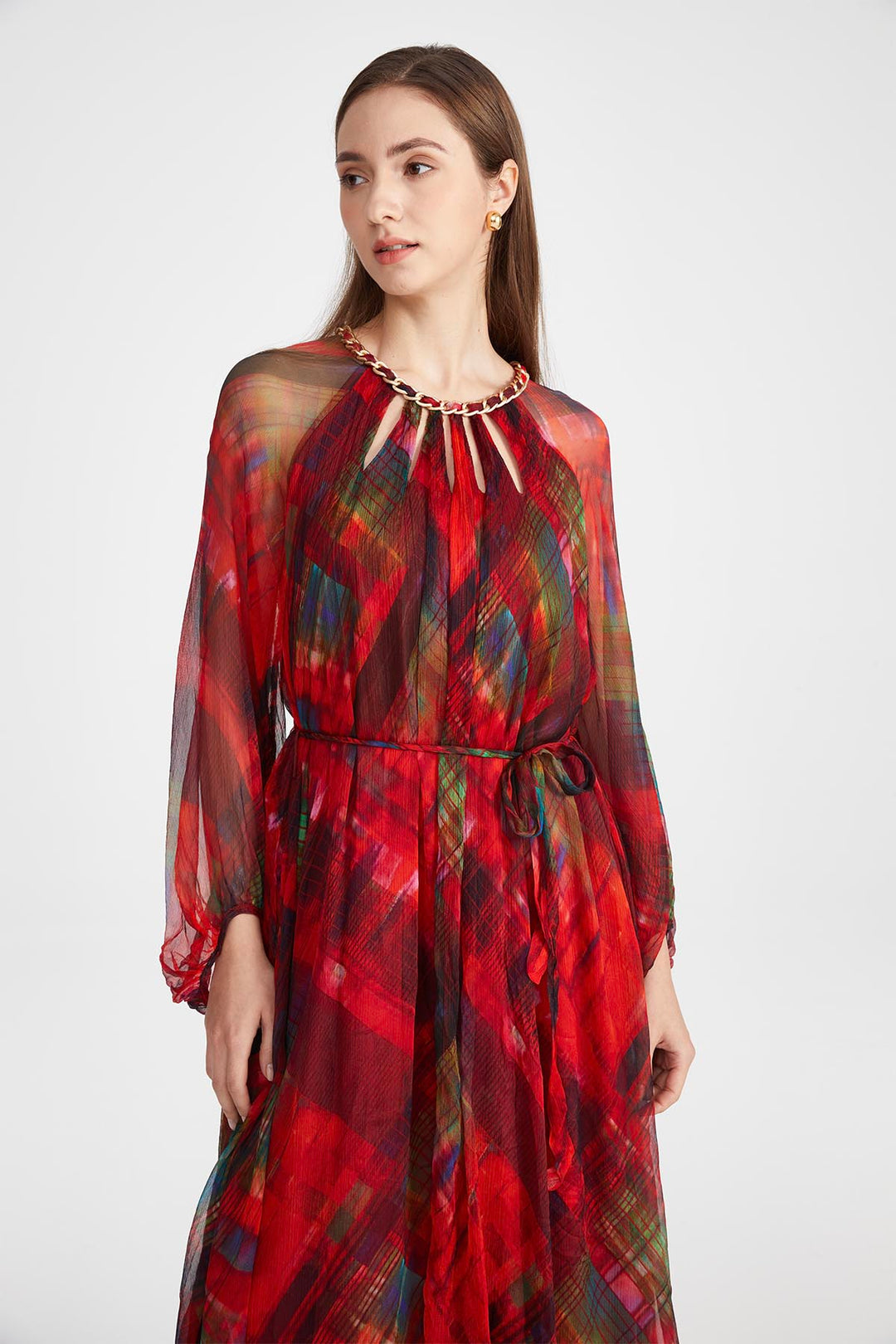 Sierra Hollow Out Silk Dress