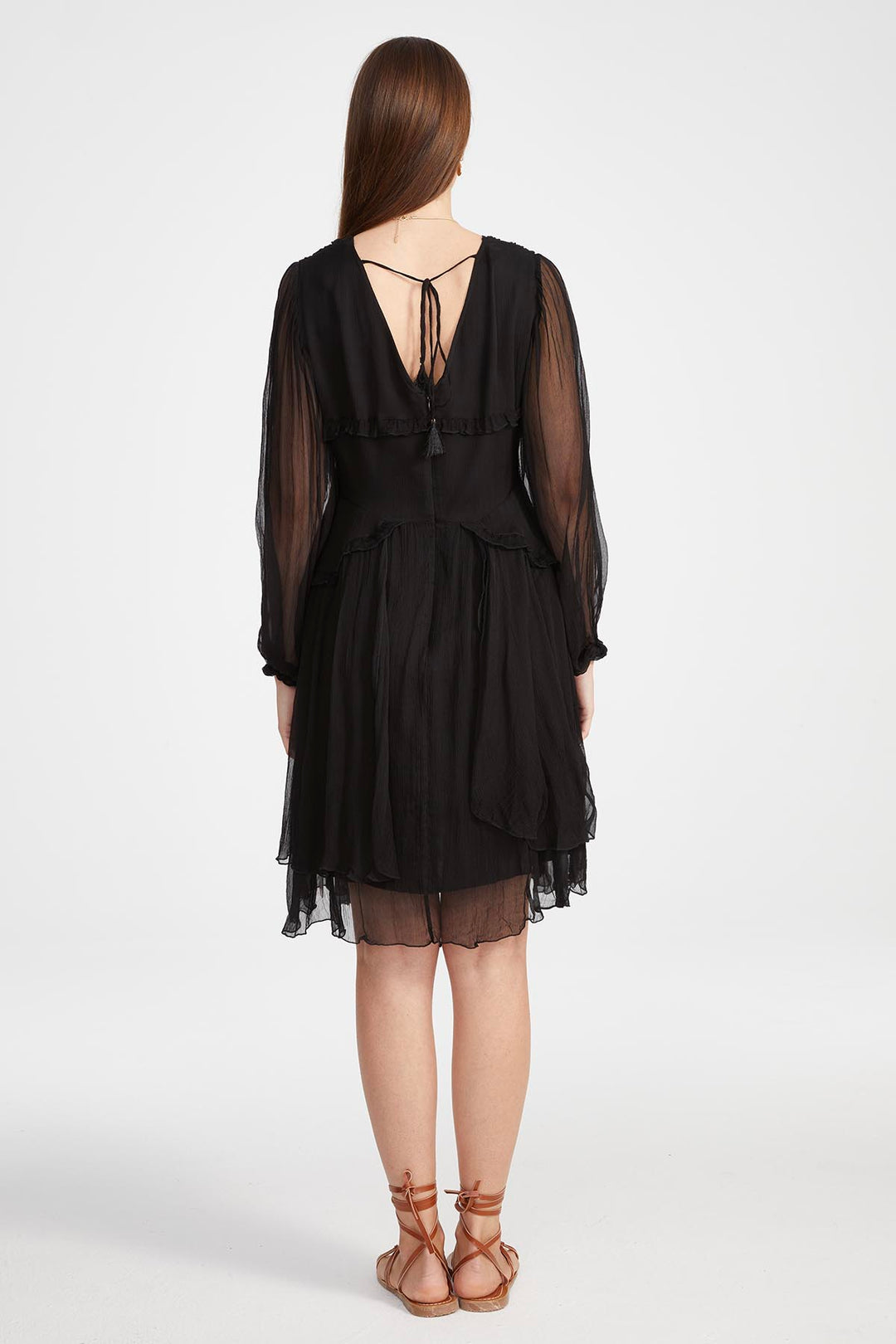 Kirat Mini Silk Dress in Black