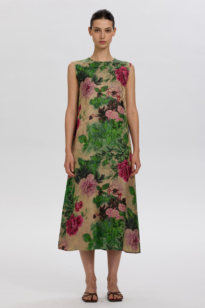 Kala Sleeveless Print Dress