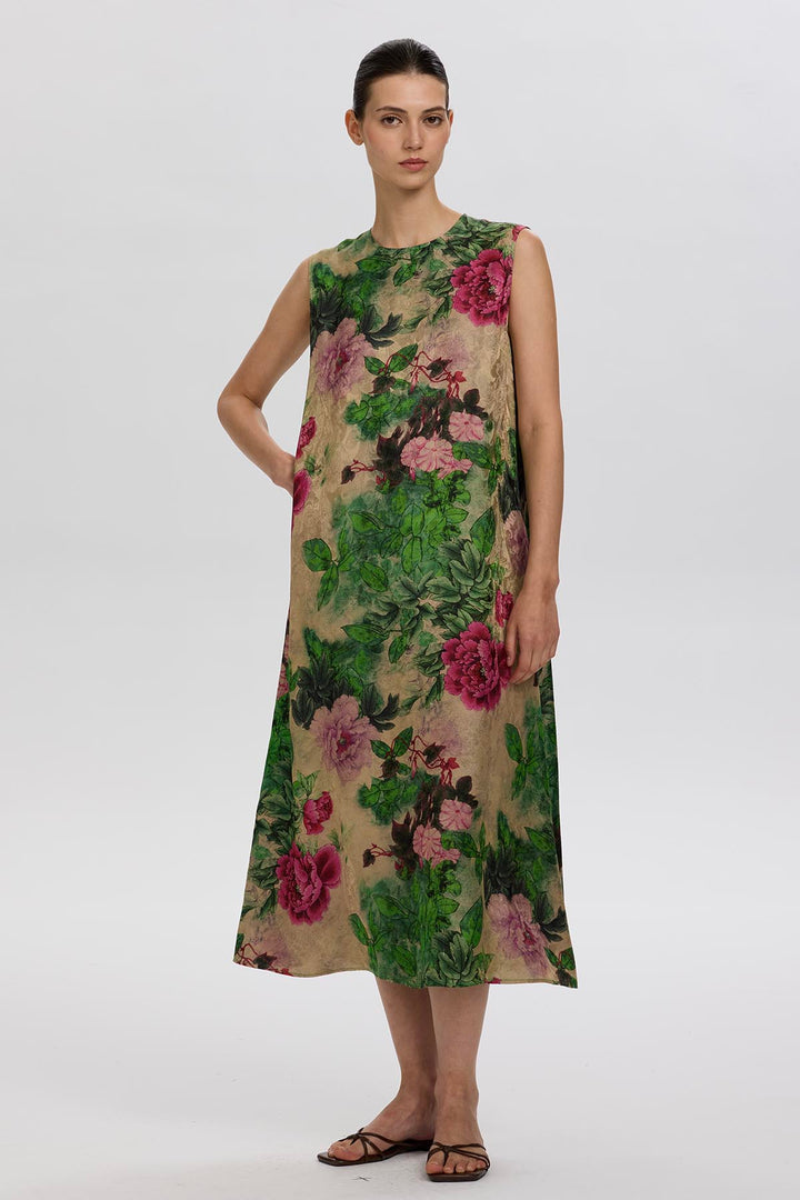 Kala Sleeveless Print Dress
