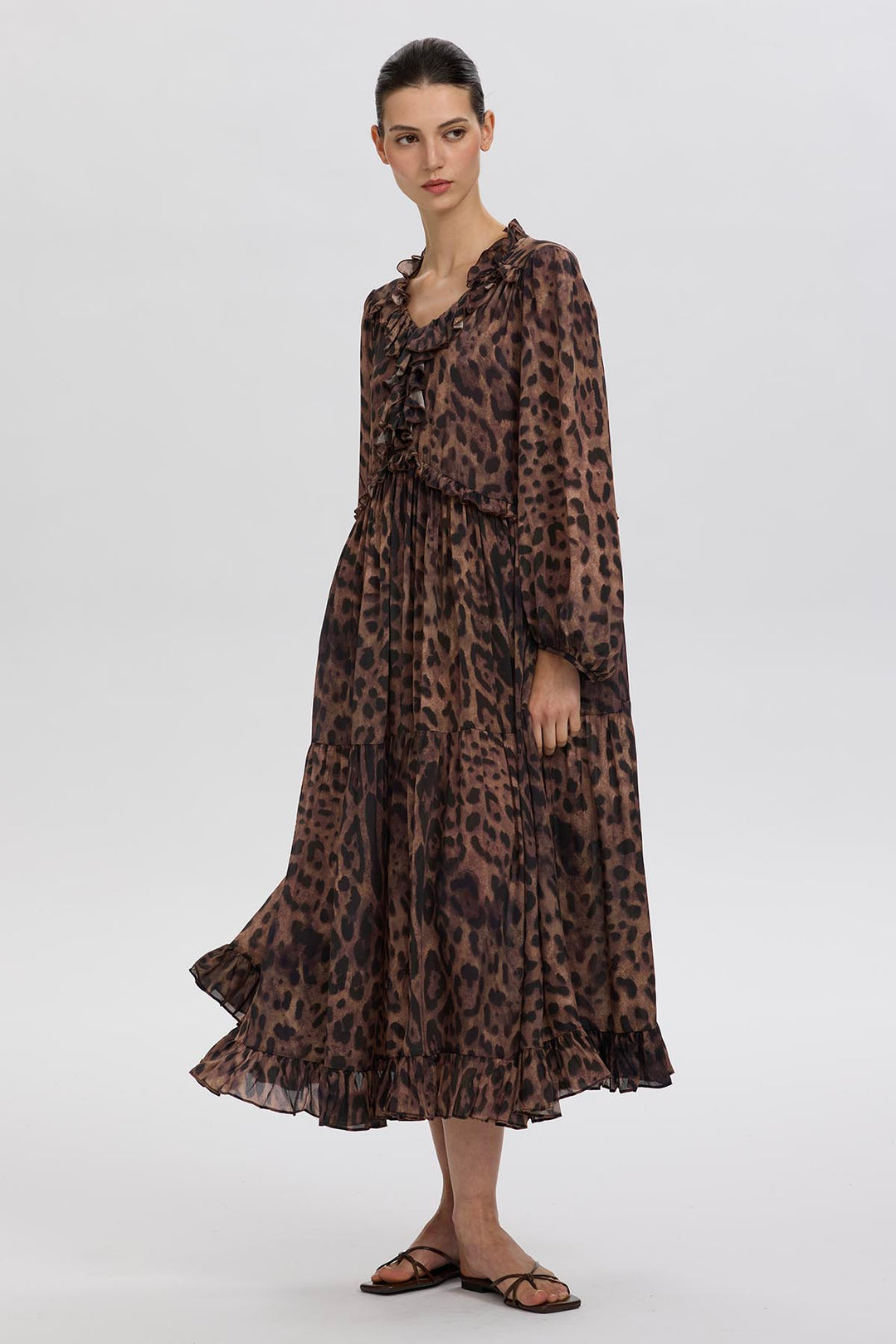 Jarah Leopard Silk Dress