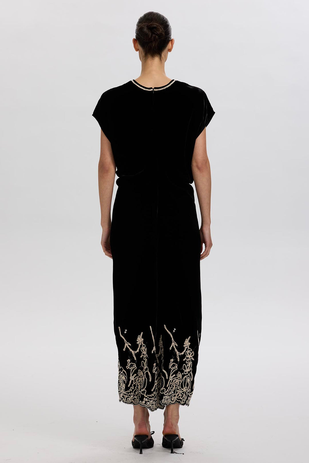 Leyva Embroidery Velvet Dress
